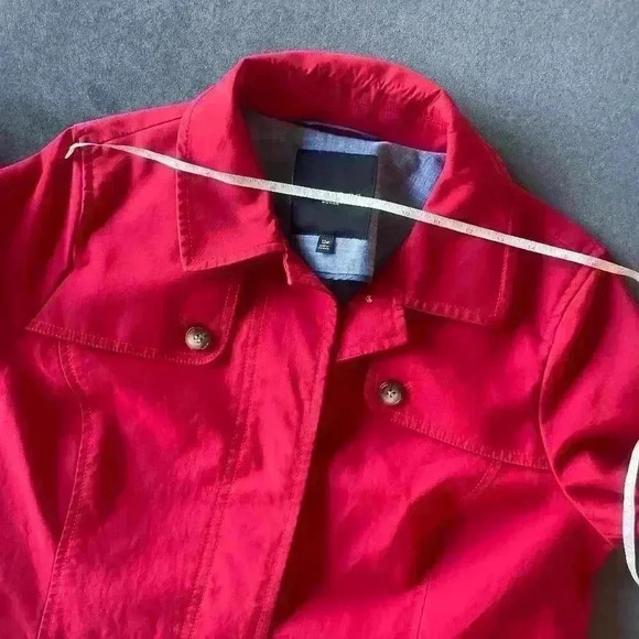 Talbots Red Water-Resistant Trenchcoat 12W - Picture 12 of 14
